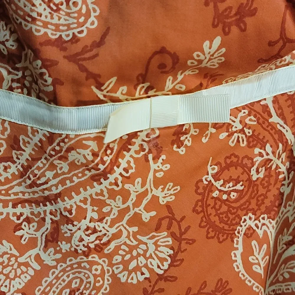 Ps.style Women's 90's Orange Paisley Print Dress